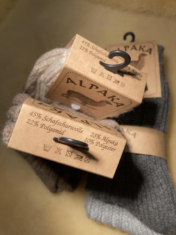 Wolle-Alpaka-Socke 2 Paar